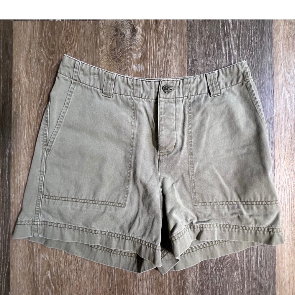 Gap Utility Shorts Womens 6 Green Khaki Cotton‎ Twill Cargo Safari 4-Pocket